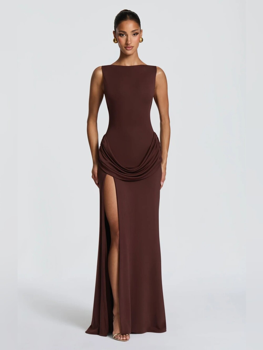 babyboo maxi Bruna Long Dress - Brown plum NWT $180 size XL